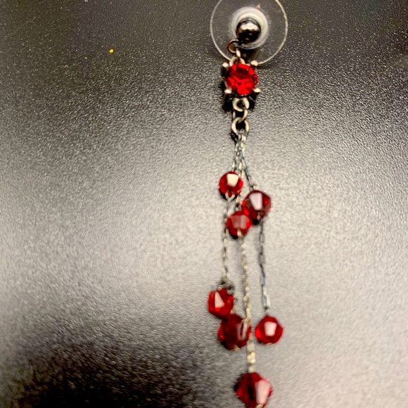 Red beaded earrings. - Picture 3 of 3